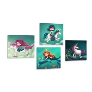 CANVAS PRINT SET FAIRY-TALE CREATURES - SET OF PICTURES - PICTURES