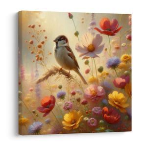 OBRAZ VTÁČIK V ROZKVITNUTEJ PRÍRODE - OBRAZY VTÁKY - OBRAZY