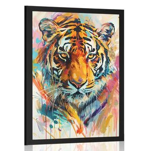 PLAKAT TIGRA POPUT SLIKE NA PLATNU - LAVOVI I TIGROVI - PLAKATI