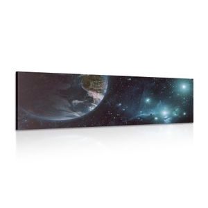 CANVAS PRINT UNIVERSE AND GLOBE - PICTURES OF SPACE AND STARS - PICTURES
