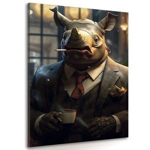 WANDBILD TIERISCHER GANGSTER NASHORN - WANDBILDER TIERISCHE GANGSTER - BILDER