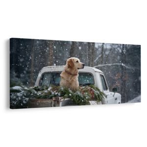VÁNOČNÍ OBRAZ ADVENTNÍ PES V ZIMĚ - VÁNOČNÍ A ZIMNÍ OBRAZY - PICTURES