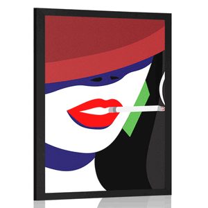 PLAKAT ŽENSKA S KLOBUKOM V POP ART STILU - POP ART - PLAKATI