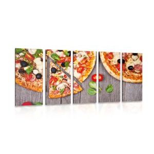 5-dijelna slika pizza