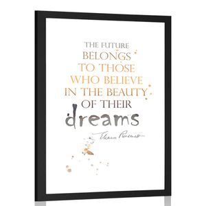 Plakat s paspartujem motivacijski citat - Eleanor Roosevelt