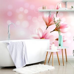 TAPETA NĚŽNÁ RŮŽOVÁ MAGNOLIE - TAPETY MAGNÓLIE - TAPETY