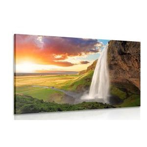 TABLEAU SUR TOILE – CASCADE MAGNIFIQUE EN ISLANDE - TABLEAUX DE CASCADES - TABLEAUX