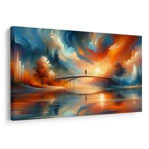 SLIKA SILHUETA NA MOSTU OB SONČNEM ZAHODU - SLIKE VZHOD IN ZAHOD SONCA - SLIKE