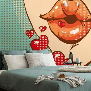 SELF ADHESIVE WALLPAPER POP ART KISS FULL OF LOVE - SELF-ADHESIVE WALLPAPERS - WALLPAPERS