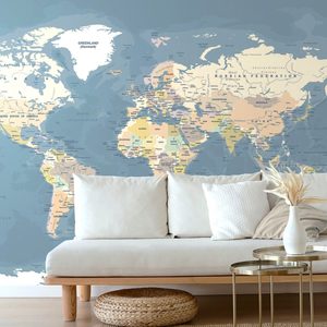 SELF ADHESIVE WALLPAPER STYLISH VINTAGE WORLD MAP - WALLPAPERS - 🔥 TOTAL SALE 🔥
