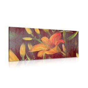 CANVAS PRINT ORANGE LILY BLOSSOM - PICTURES FLOWERS - PICTURES