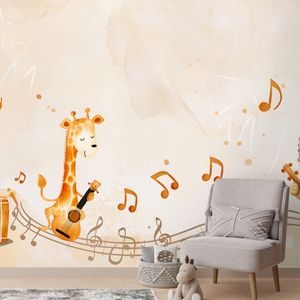 SAMOLEPÍCÍ TAPETA ZVÍŘÁTKA S HUDEBNÍMI NÁSTROJI - CHILDRENS WALLPAPERS - WALLPAPERS