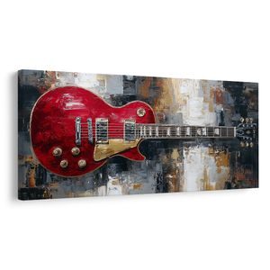 OBRAZ ČERVENÁ ELEKTRICKÁ GITARA - HUDOBNÉ OBRAZY - OBRAZY