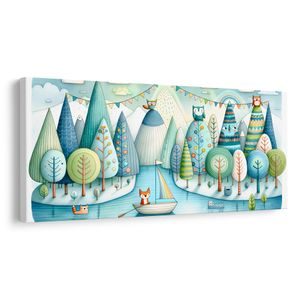 OBRAZ POHÁDKOVÝ LES S LIŠKOU A SOVAMI - CHILDREN'S PICTURES OF ANIMALS - PICTURES