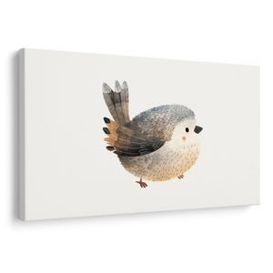 WANDBILD NIEDLICHER VOGEL AUF WEISS - KINDERBILDER TIERE - BILDER