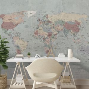 SAMOLEPÍCÍ TAPETA VINTAGE MAPA SVĚTA - WALLPAPERS MAPS - WALLPAPERS