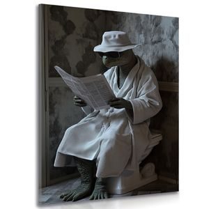 TABLOU ȚESTOASĂ CU ZIAR PE TOALETĂ - TABLOURI BROAȘTE ȚESTOASE - TABLOURI
