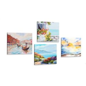 CANVAS PRINT SET PAINTED LANDSCAPE - SET OF PICTURES - PICTURES