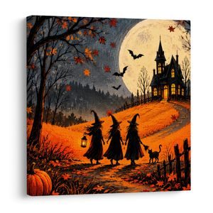 SLIKA NOČ ČAROVNIC NA POTI DO TEMNE HIŠE - HALLOWEEN IN GROZLJIVE SLIKE - SLIKE