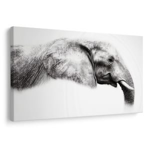 TABLEAU SUR TOILE – PROFIL ÉLÉGANT D'ÉLÉPHANT - TABLEAUX ÉLÉPHANTS - TABLEAUX