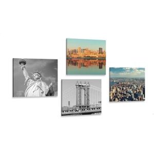 CANVAS PRINT SET NEW YORK IN AN INTERESTING DESIGN - SET OF PICTURES - PICTURES