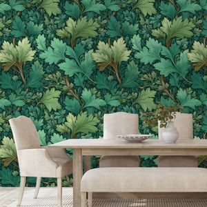 SAMOLEPÍCÍ TAPETA ZELENÉ LISTY V KLASICKÉM STYLU - ΤΑΠΕΤΣΑΡΊΑ ΦΎΛΛΑ - ΤΑΠΕΤΣΑΡΊΕΣ