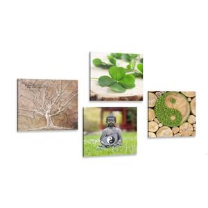 CANVAS PRINT SET FENG SHUI WITH ELEMENTS OF NATURE - SET OF PICTURES - PICTURES