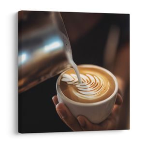 CANVAS SCHILDERIJ ELEGANTIE VAN KOFFIE MET SCHUIM - SCHILDERIJEN ETEN EN DRINKEN - SCHILDERIJEN