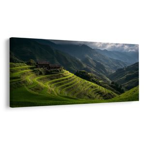 TABLOU PEISAJE MONTANE ARMONIOASE - TABLOURI CU CÂMPURI ȘI LUNCI - TABLOURI