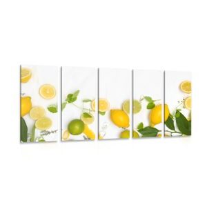 5-PIECE CANVAS PRINT MIX OF CITRUS FRUITS - PICTURES OF FOOD AND DRINKS - PICTURES