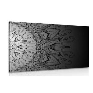 OBRAZ MANDALA W WERSJI CZARNO-BIAŁEJ - OBRAZY CZARNO-BIAŁE - OBRAZY