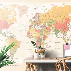 Tapet harta lumii detaliată