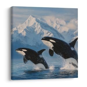 OBRAZ MAJESTATYCZNE ORKI I GÓRY - OBRAZY ZWIERZĘTA MORSKIE - OBRAZY