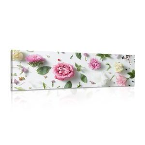 CANVAS PRINT GENTLE FLORAL STILL LIFE - PICTURES FLOWERS - PICTURES