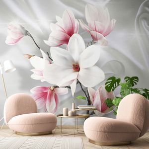 TAPETE WEISSE MAGNOLIE - TAPETEN MIT BLUMENMOTIVEN - TAPETEN