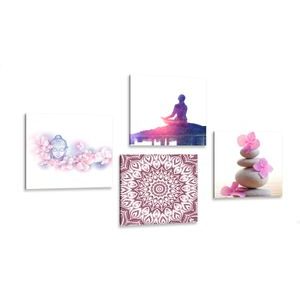 SET DI QUADRI FENG SHUI IN ROSA - COLLEZIONI DI QUADRI - QUADRI