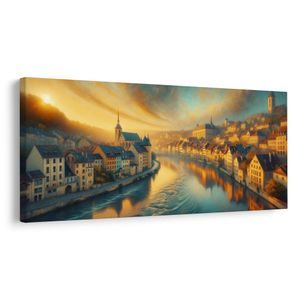 QUADRO SU TELA – BAGLIORE DELLA CITTÀ SILENZIOSA - QUADRI CITTÀ - STAMPE E QUADRI