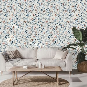 SAMOLEPÍCÍ TAPETA JEMNÉ KVĚTINY NA BÍLÉM POZADÍ - ΤΑΠΕΤΣΑΡΊΑ ΜΕ ΛΟΥΛΟΎΔΙΑ - ΤΑΠΕΤΣΑΡΊΕΣ