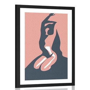 POSTER CON PASSEPARTOUT DELICATEZZA DEL CORPO FEMMINILE - DONNE - POSTER