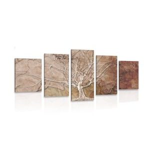 5-PIECE CANVAS PRINT TREE CROWN - OBRAZY STROMY ŽIVOTA - PICTURES