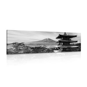 CANVAS PRINT CHUREITO PAGODA MONUMENT IN BLACK AND WHITE - BLACK AND WHITE PICTURES - PICTURES