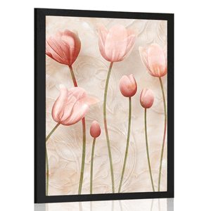 Plakat staroružičasti tulipani