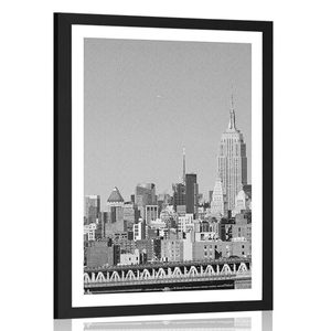 PLAKAT S PASPARTUJEM ČAROBNI NEW YORK V ČRNOBELI VARIANTI - ČRNOBELI - PLAKATI