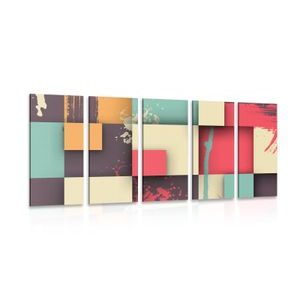 5-CZĘŚCIOWY OBRAZ ABSTRAKCYJNA TEKSTURA - OBRAZY - 🔥 TOTALNA WYPRZEDAŻ