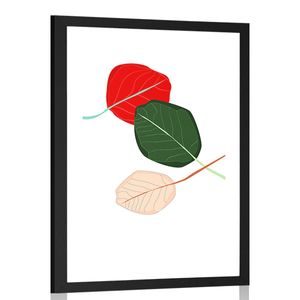 Plakat s paspartujem listje polno barv