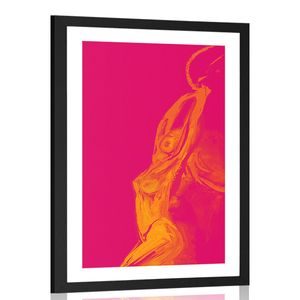 AFFICHE AVEC MONTURE RAYONNANTE SILHOUETTE D'UNE FEMME - ŽENY - AFFICHES