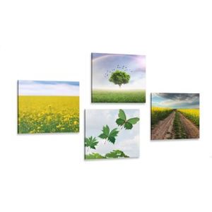 CANVAS PRINT SET DAZZLING NATURE - SET OF PICTURES - PICTURES