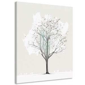 CANVAS PRINT MINIMALISTIC TREE IN WINTER - PICTURES OF TREES AND LEAVES - PICTURES