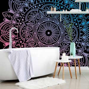 PAPIER PEINT AUTOCOLLANT – MANDALA SUR FOND SOMBRE - PAPIER PEINT AUTOCOLLANT - PAPIERS PEINTS PANORAMIQUES