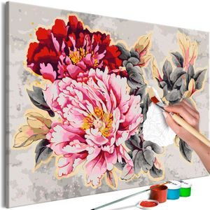 Picture painting by numbers beautiful peonies
